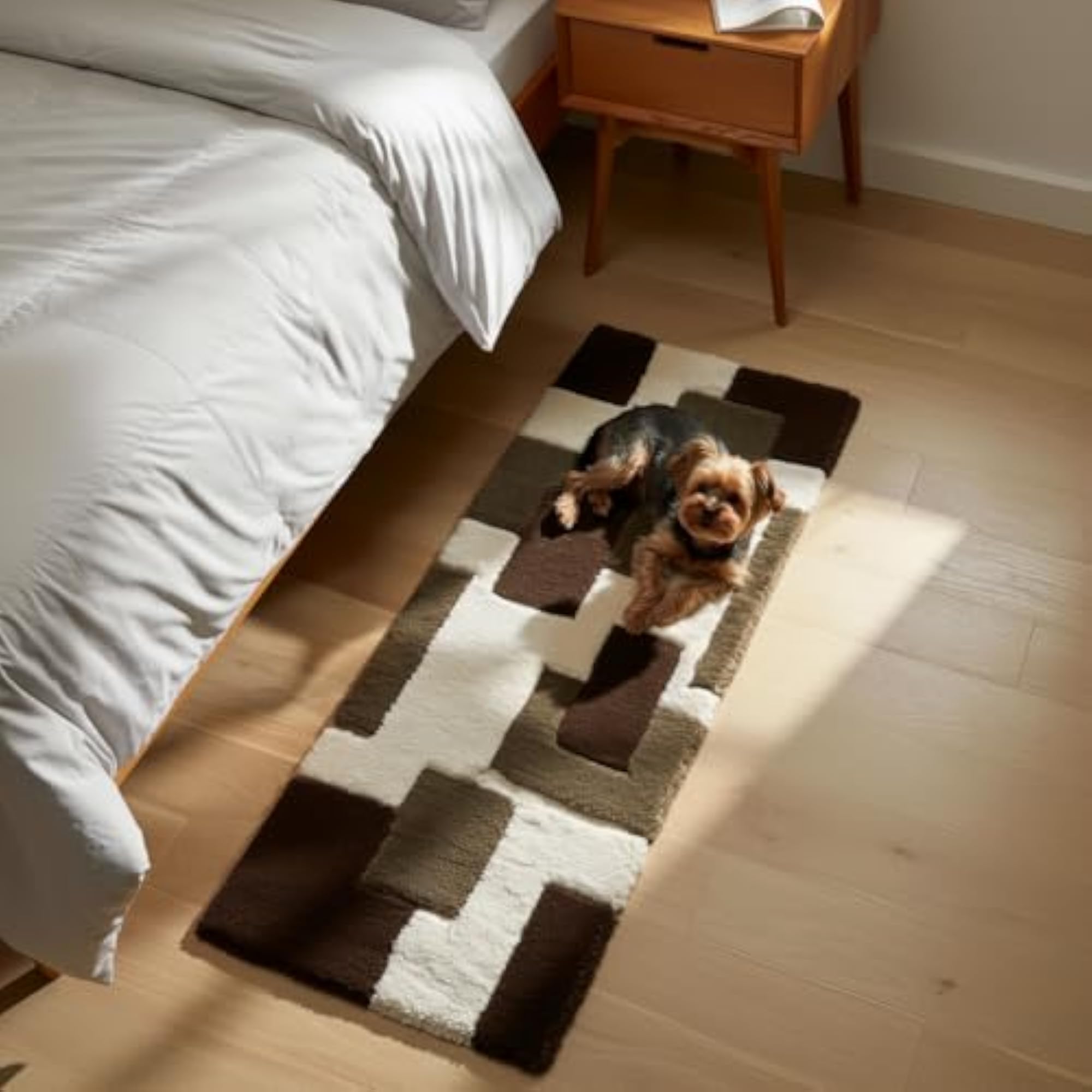 Contemporary Plush Soft Runner Rug for Bedroom & Living Room